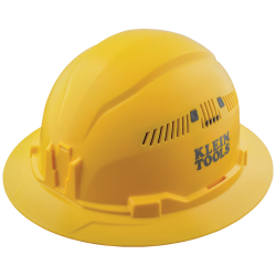 60262 Hard Hat, Vented, Full Brim Style, Yellow Image 