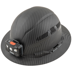 60347 Hard Hat, Premium KARBN™ Pattern, Vented Full Brim, Class C, Lamp Image 