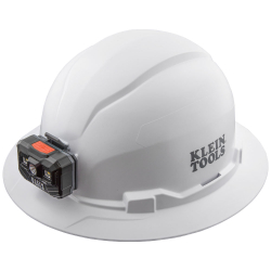 60406RL Hard Hat, Non-Vented, Full Brim with Rechargeable Headlamp, White Image 
