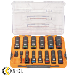65111IMPCT KNECT™ 1/2-Inch Drive Deep Well Impact Socket Set, SAE, 14-Piece Image 