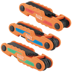 70543 Compact Folding Hex Key Set, 25-Key, SAE, Metric, TORX® Sizes, 3-Piece Image 