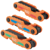 70543 Compact Folding Hex Key Set, 25-Key, SAE, Metric, TORX® Sizes, 3-Piece Image